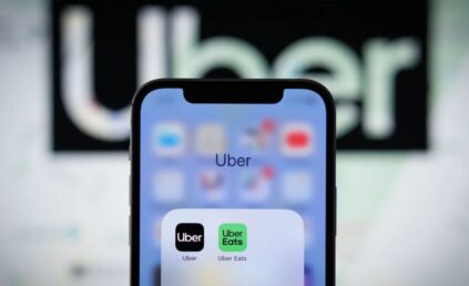 Phone screen showing the uber eats app